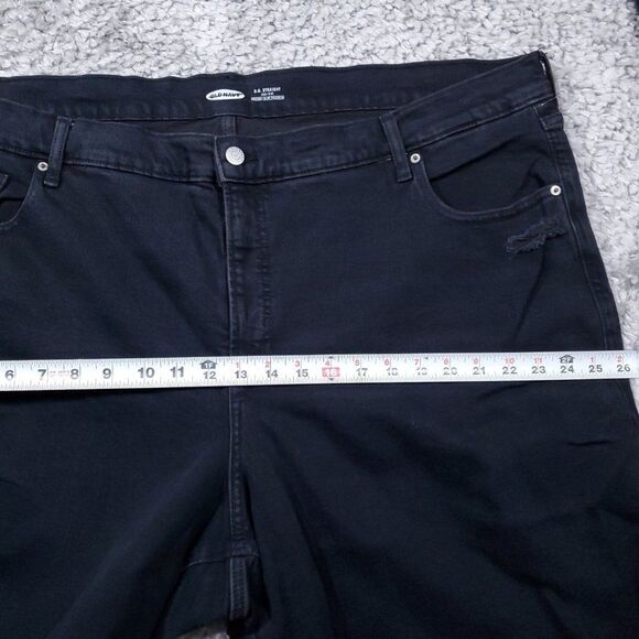 Old Navy High Rise O.G. Straight Ankle Ripped Black Jeans Women's Plus Size 24 - Picture 10 of 11